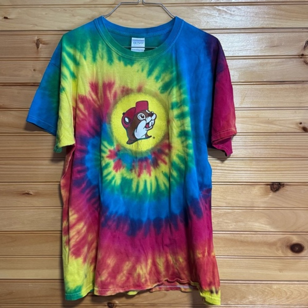 Buc-ee's Beaver Nuggets Tie Dye T Shirt Size Large Peace Love Tee